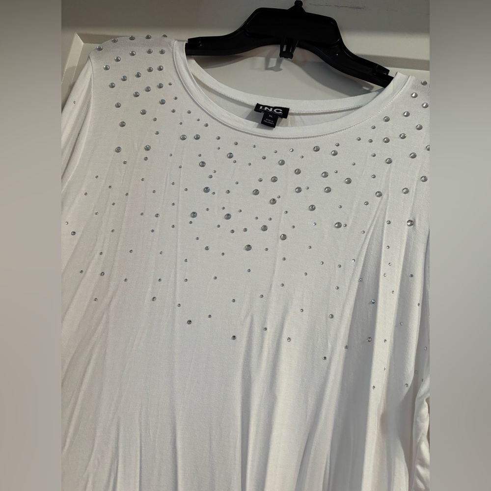 INC women’s rhinestone long sleeve shirt